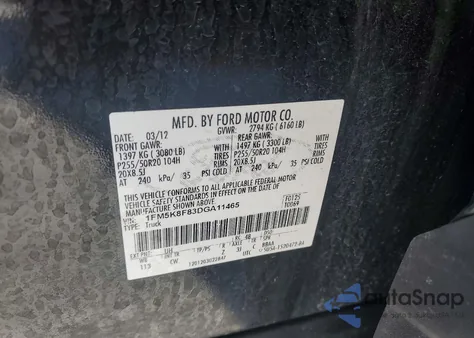 2013 Ford Explorer Limited z USA, uszkodzony, nr VIN 1FM5K8F83DGA11465